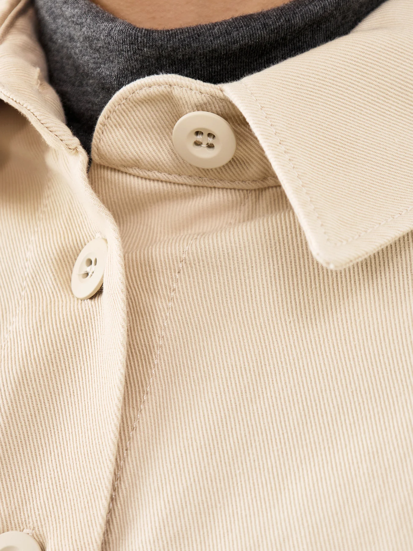 Radente Button Down Cotton Shirt Cream - Image 3