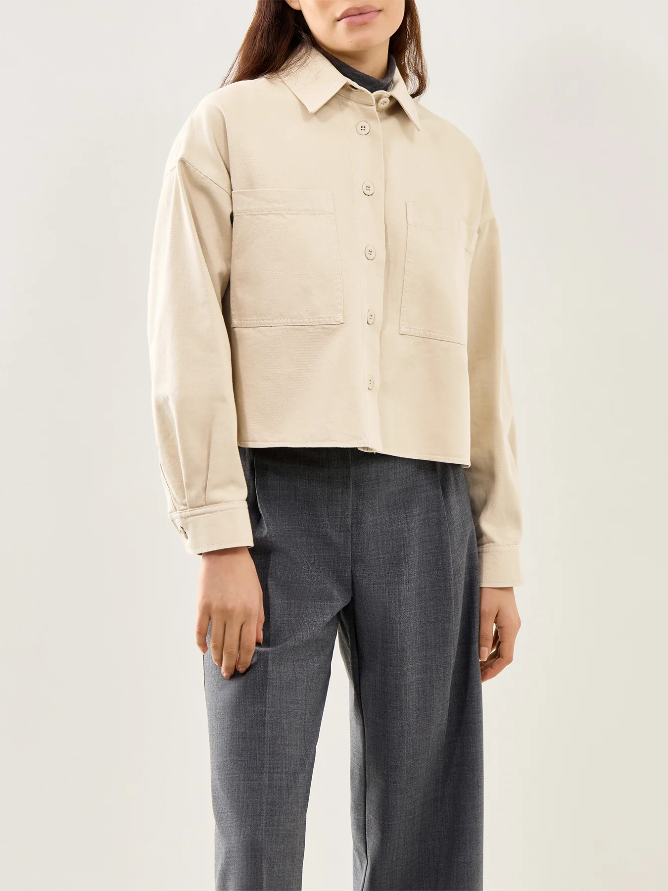Radente Button Down Cotton Shirt Cream - Image 4