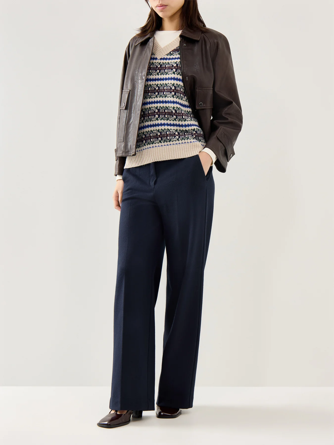 Zelota Straight Wide Leg Trouser Navy - Image 2