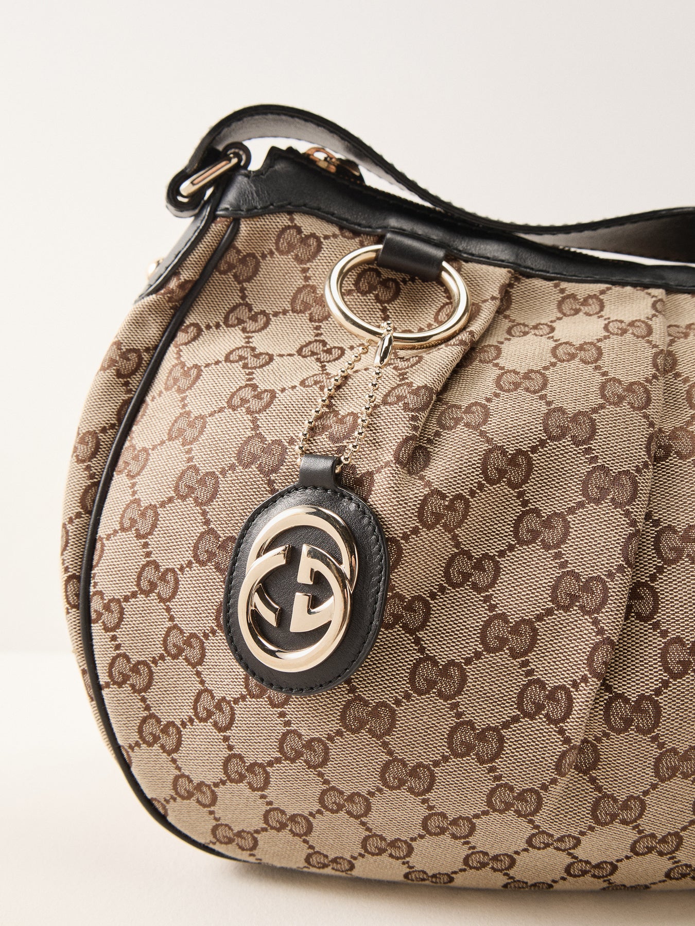 Vintage Gucci Sukey Hobo Bag Black Canvas - Image 5