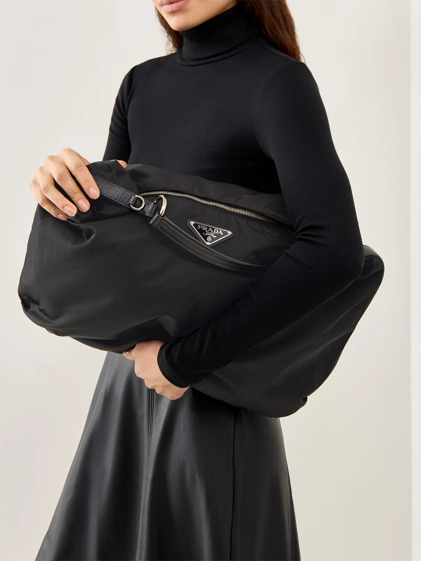 Nylon Convertible Tote Black - Image 2