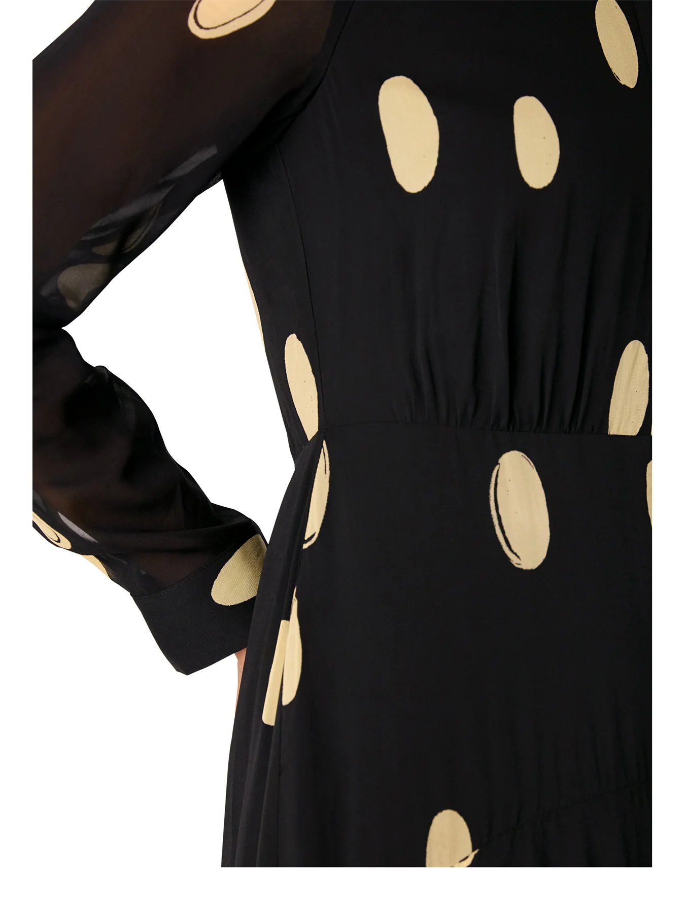 Abstract Spot Shirt Dress Black - Image 4