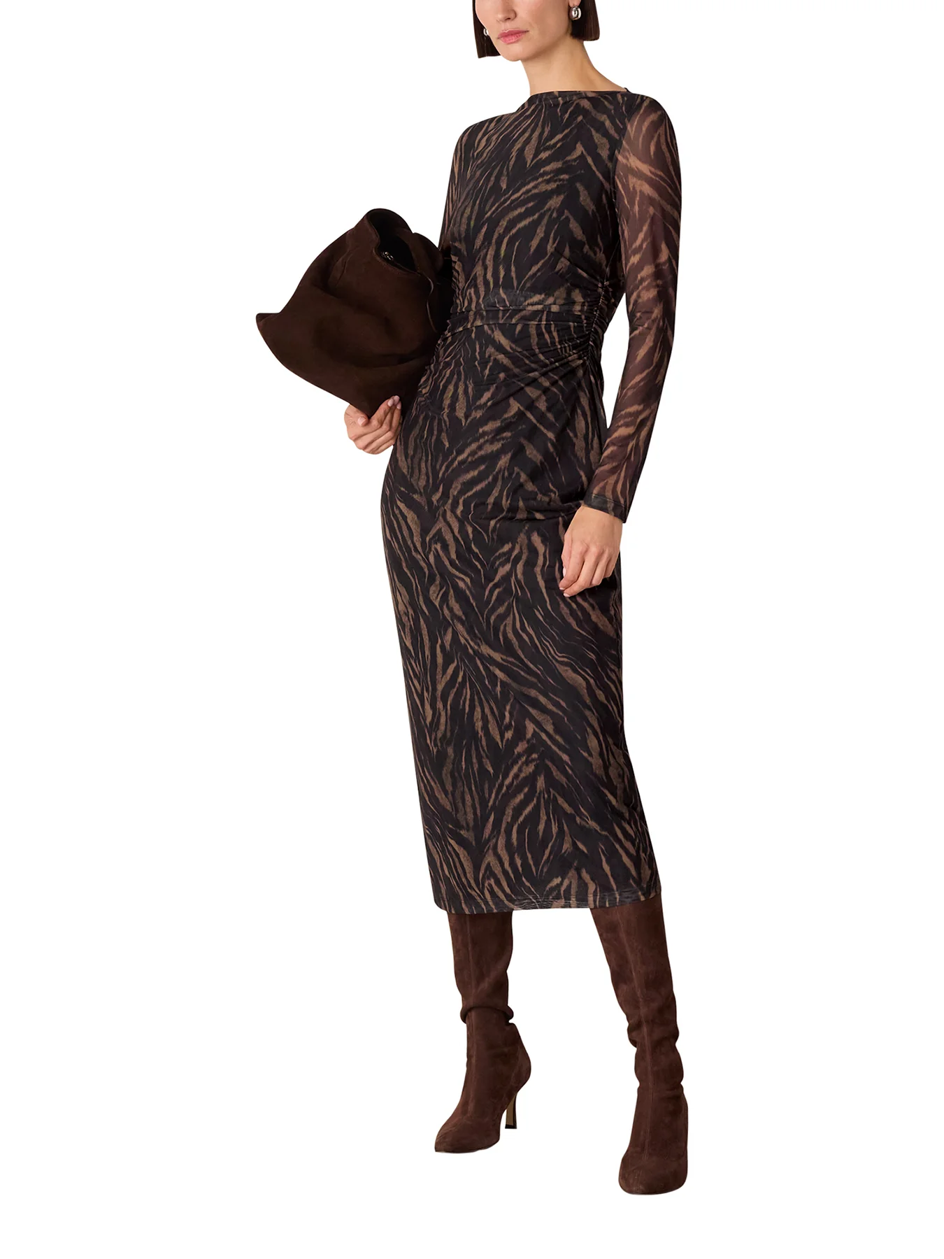 Abstract Zebra Mesh Dress Black - Image 2