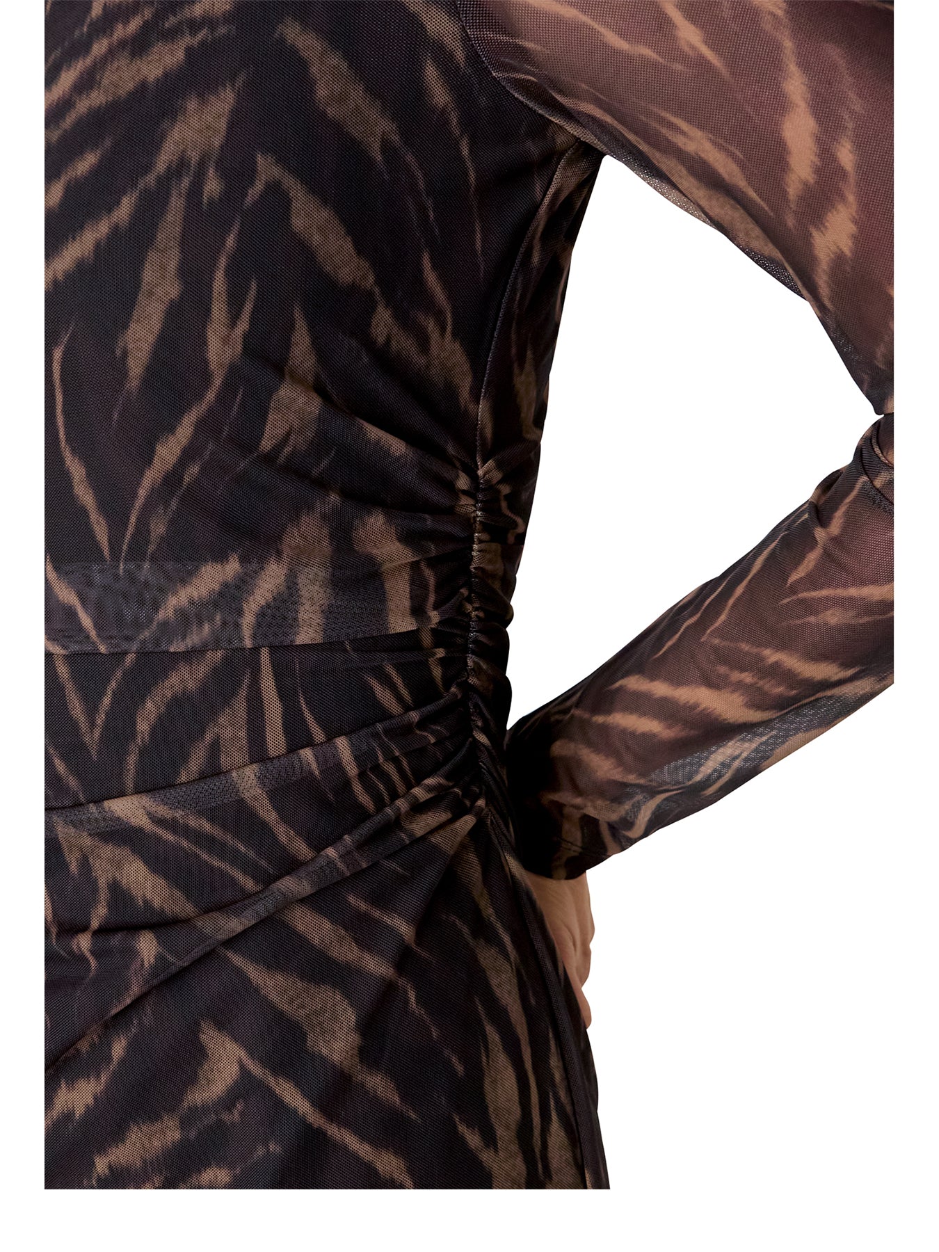 Abstract Zebra Mesh Dress Black - Image 4