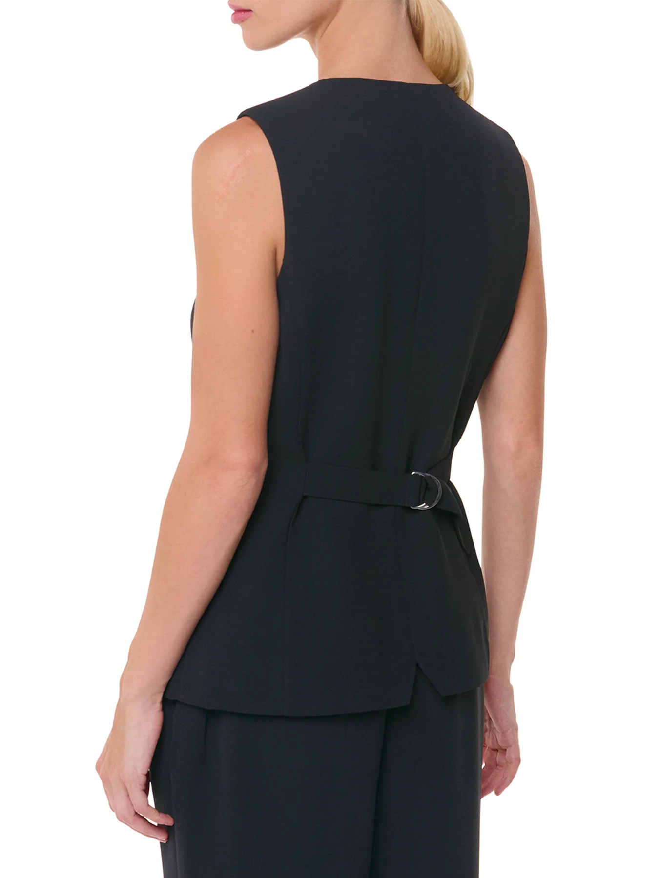 Cora Crepe Waistcoat Black - Image 4
