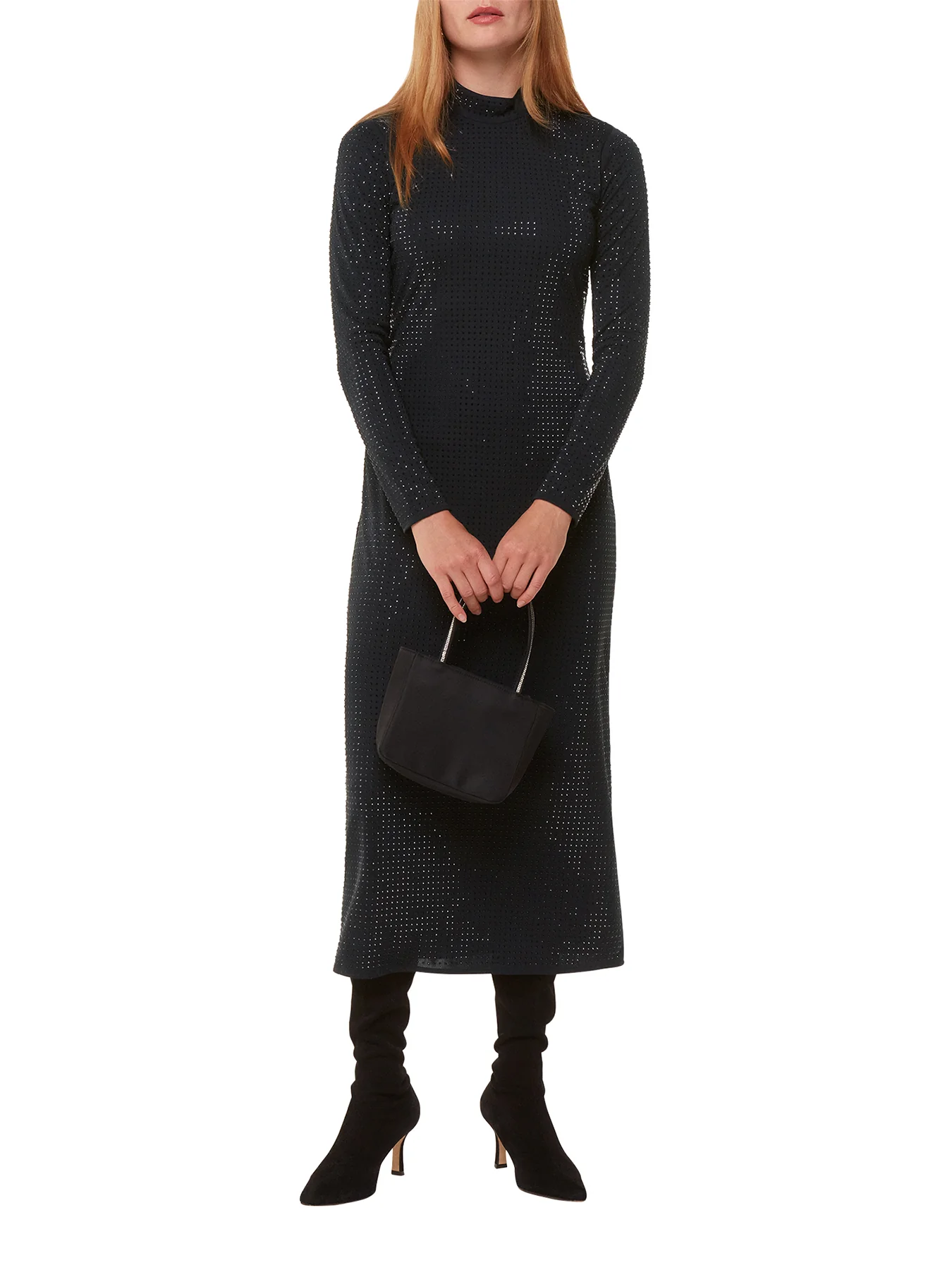 Hot Fix Jersey Midi Dress Black - Image 2