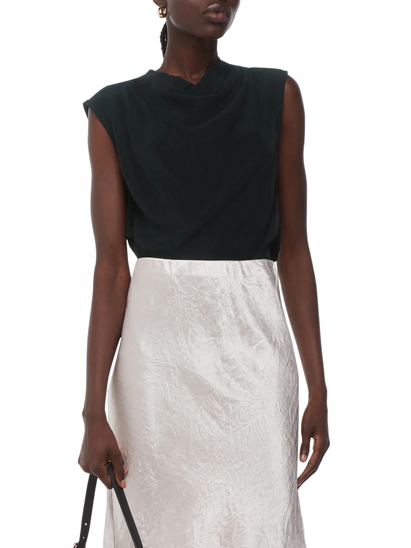 Textured Sleeveless Tank Black - Image 2