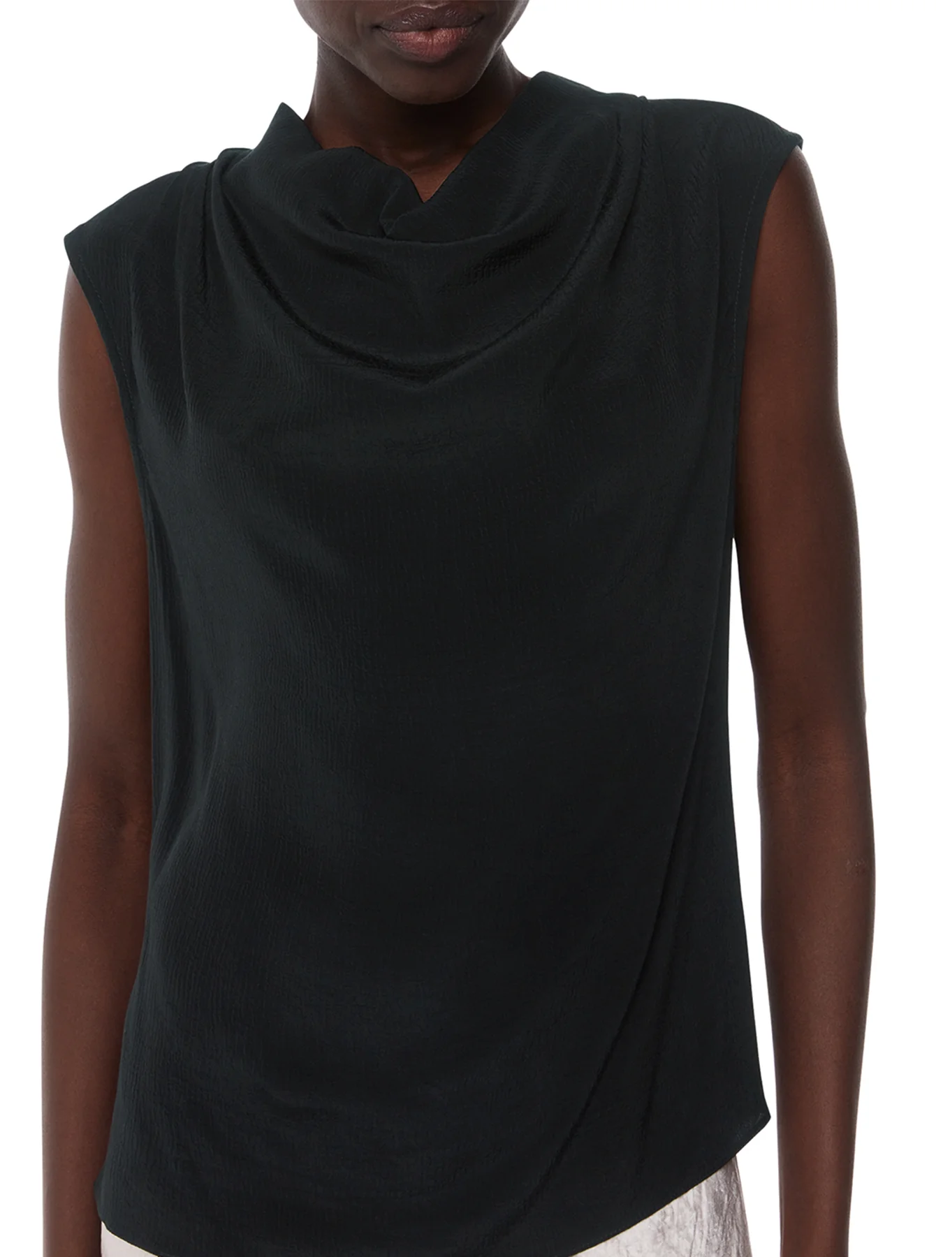 Textured Sleeveless Tank Black - Image 4