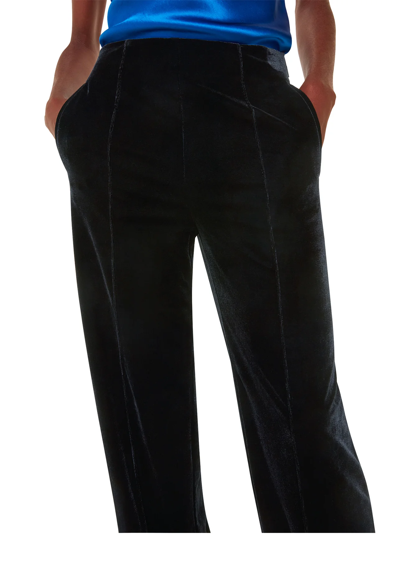 Velvet Full Length Trousers Black - Image 2