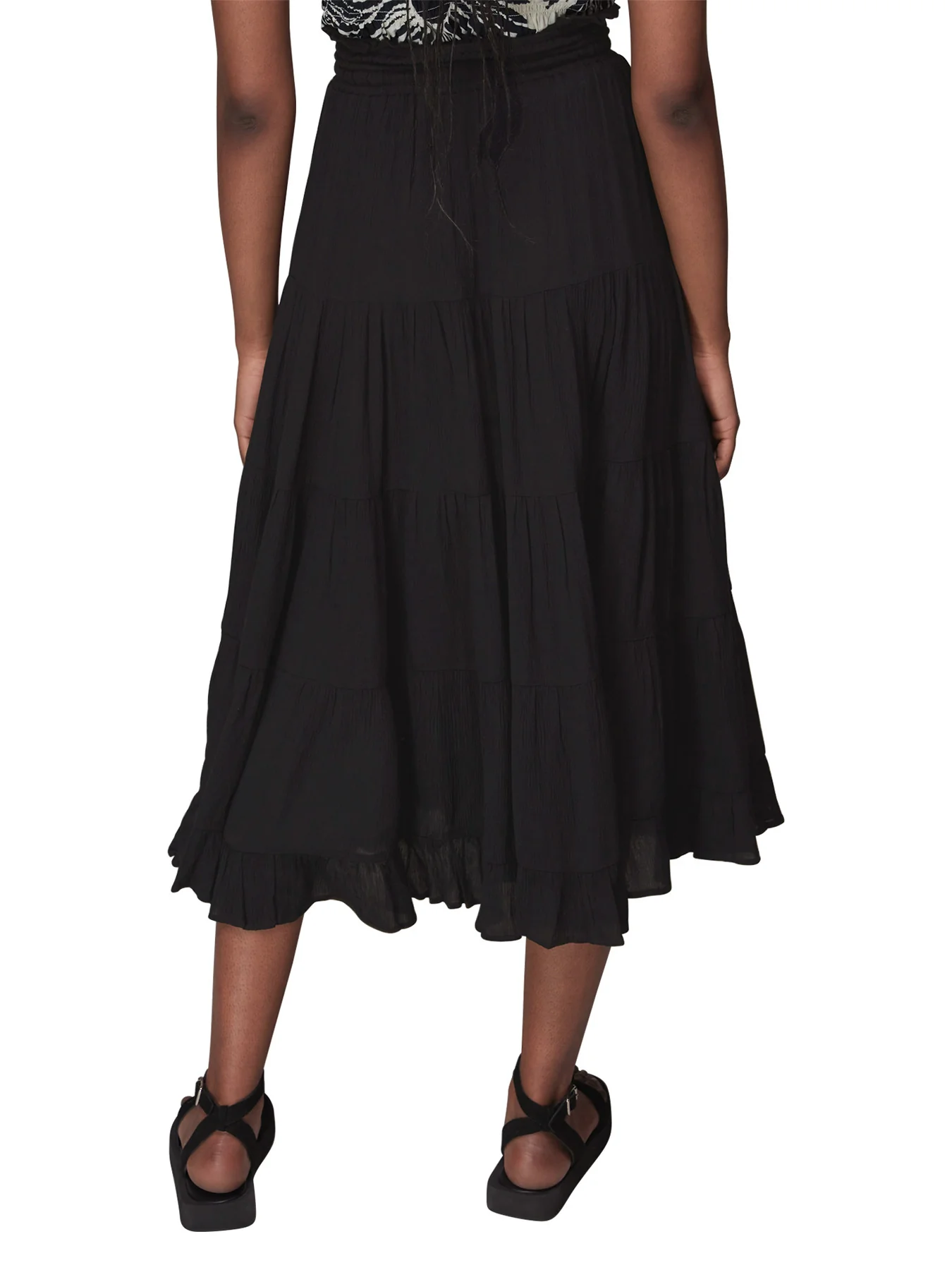 Button Front Crinkle Skirt - Image 3