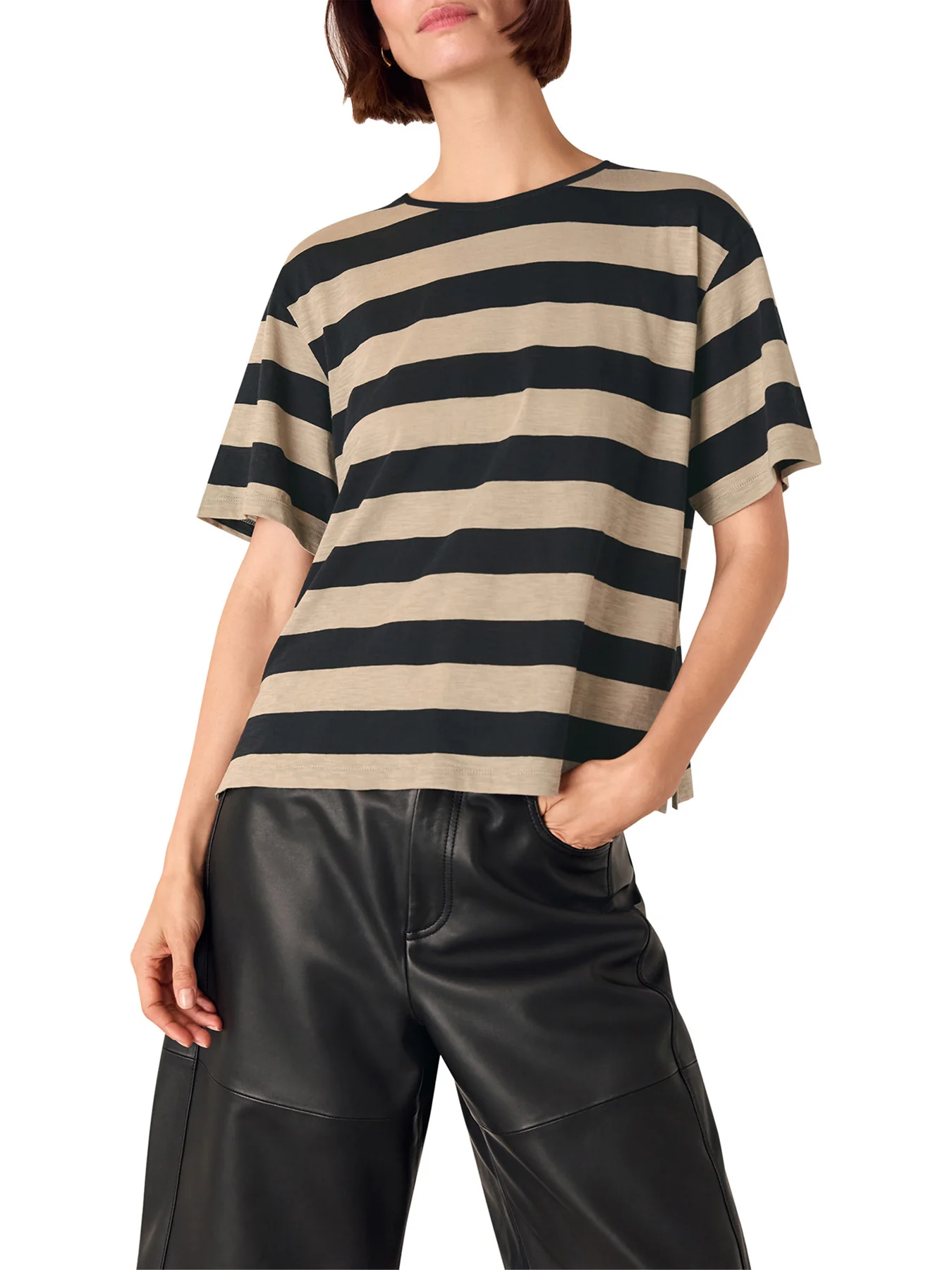 Wide Stripe Tee Black - Image 2