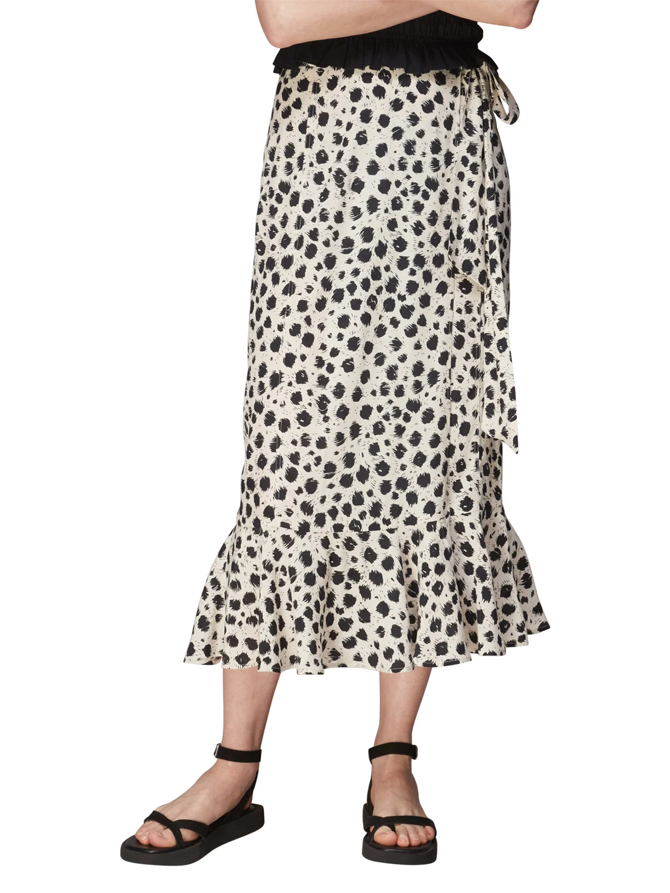 Brushed Dalmatian Wrap Skirt - Image 2