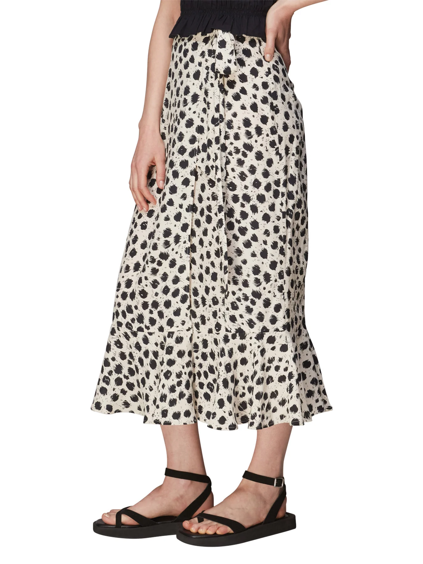 Brushed Dalmatian Wrap Skirt - Image 4