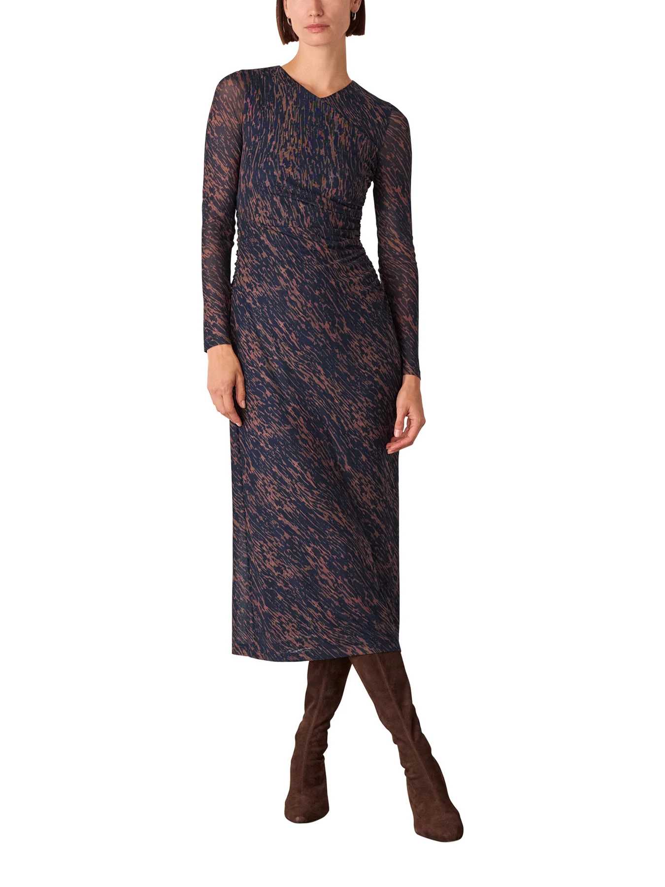 Abstract Marks Mesh Dress Blue - Image 2