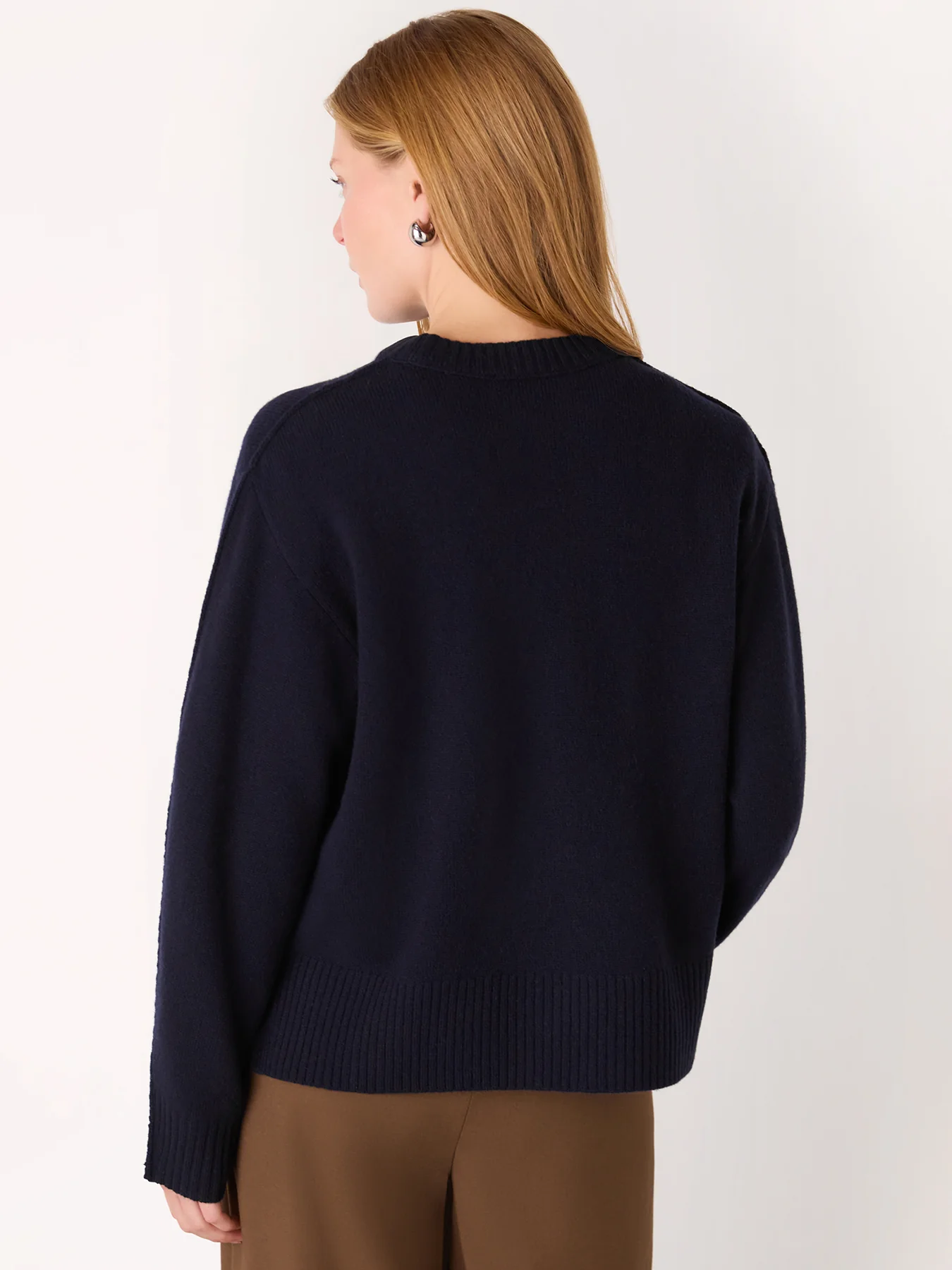 Side Stripe Detail Wool Knit Blue - Image 3