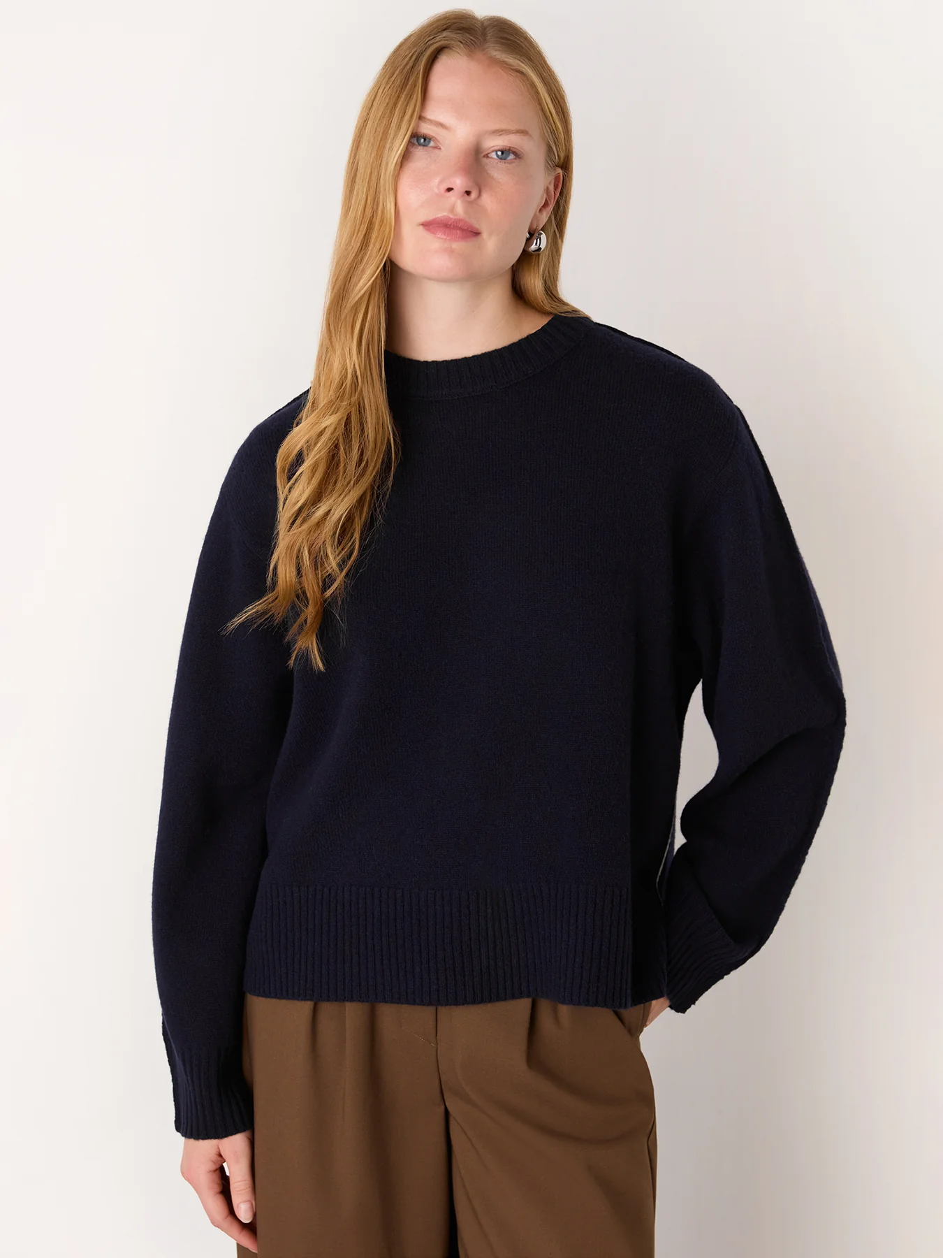 Side Stripe Detail Wool Knit Blue - Image 4