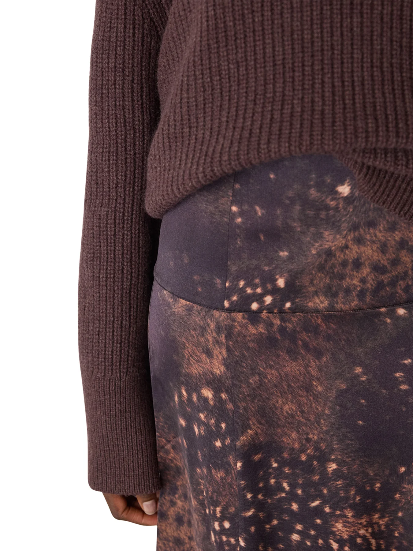 Spotted Animal Midi Skirt Brown - Image 4