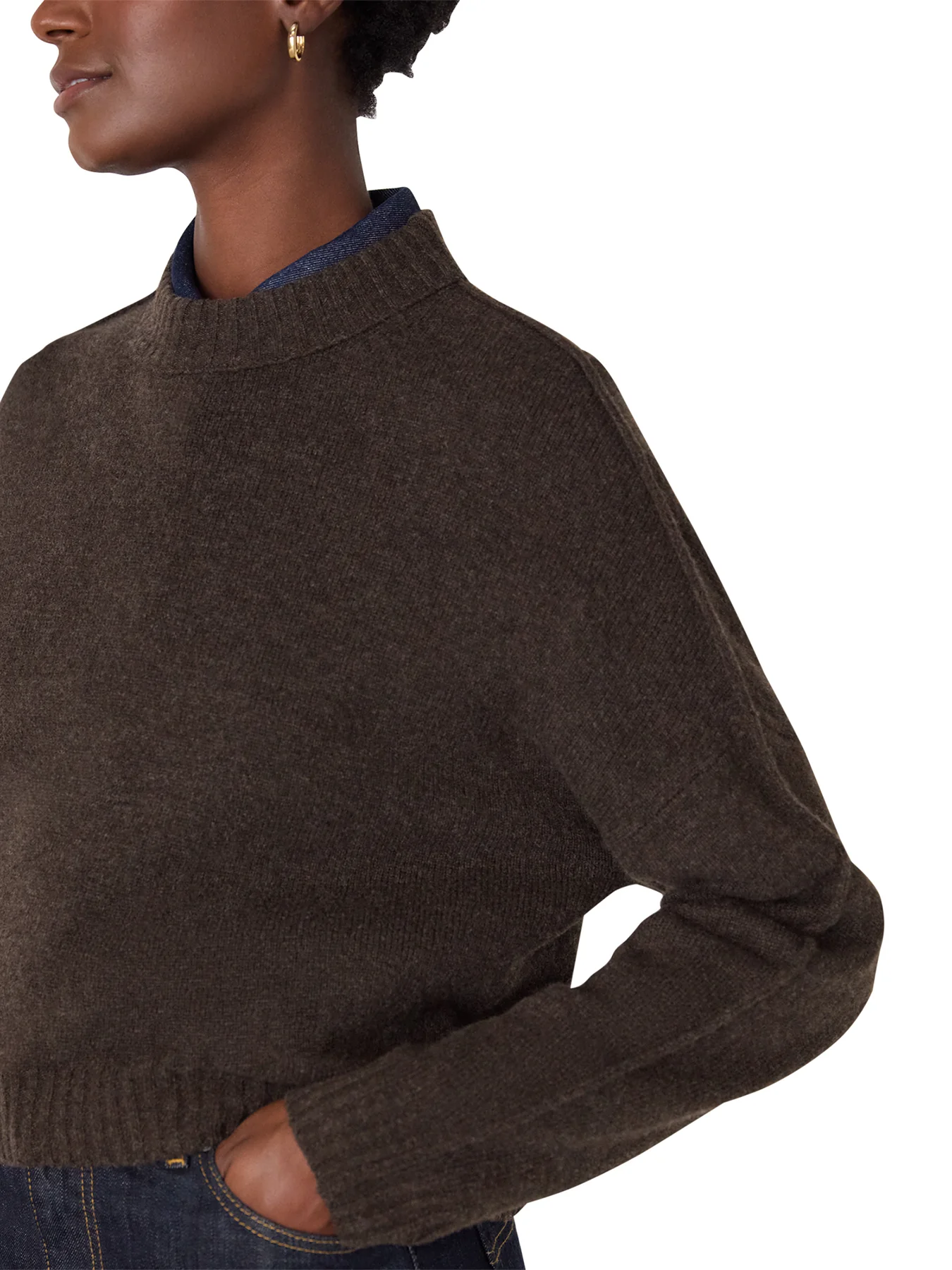 Wool Curved Hem Knit - Image 4