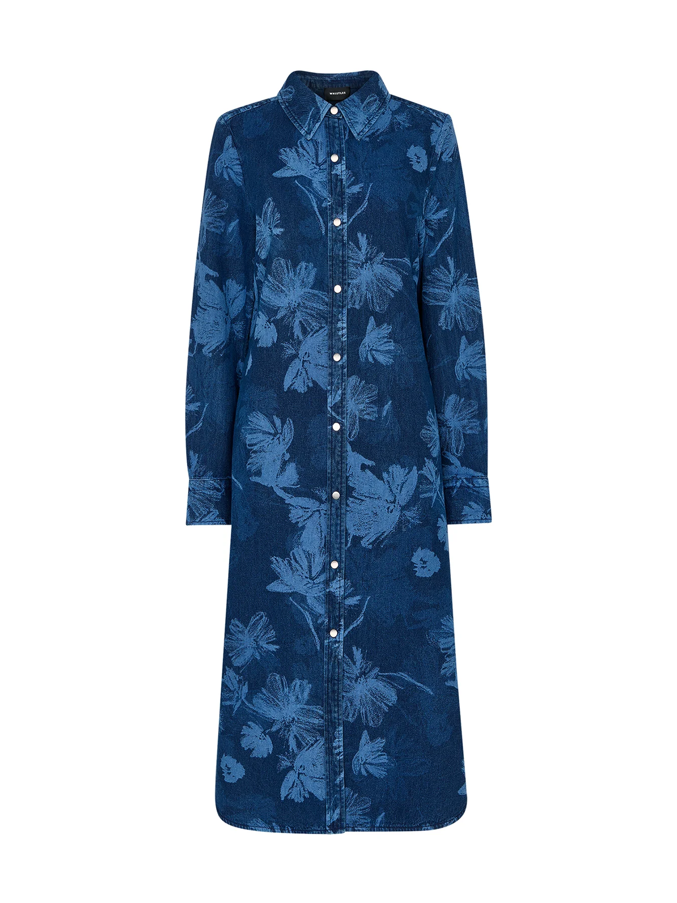 Denim Chalk Print Denim Shirt Dress - Image 5