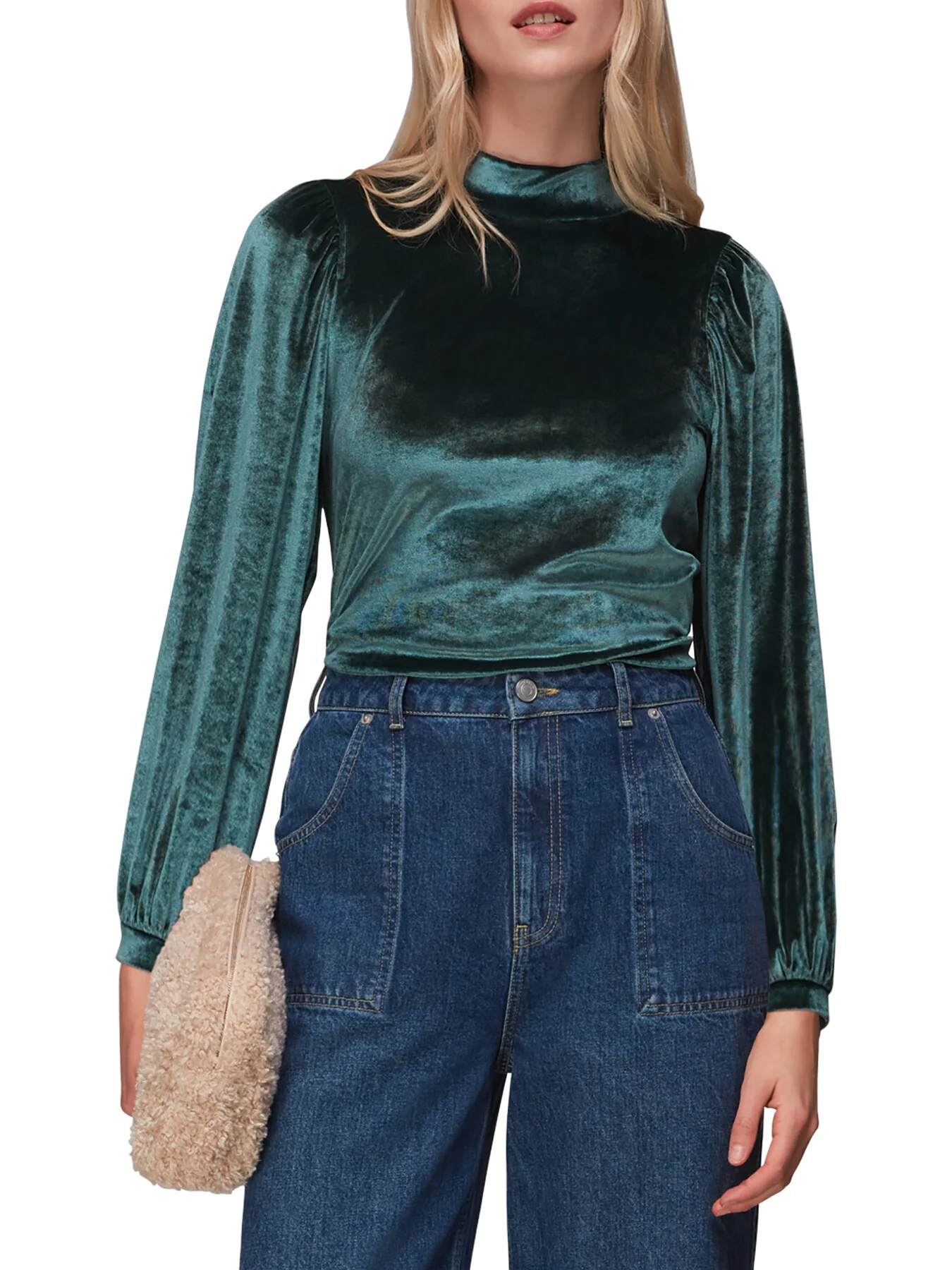 High Neck Velvet Top - Image 2