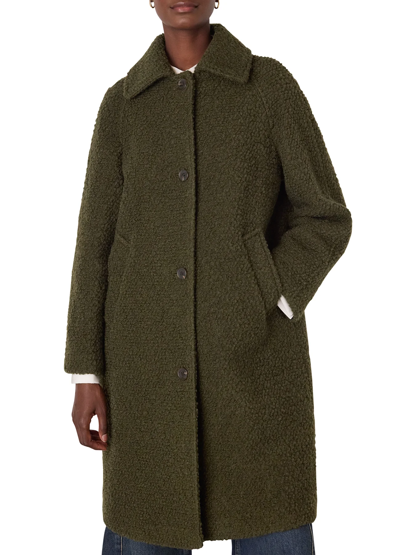 Romy Bouclé Coat Green - Image 4