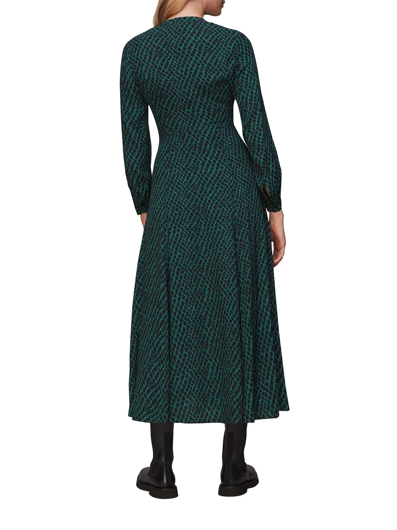 Brushed Geo Print Midi Dress - Image 3