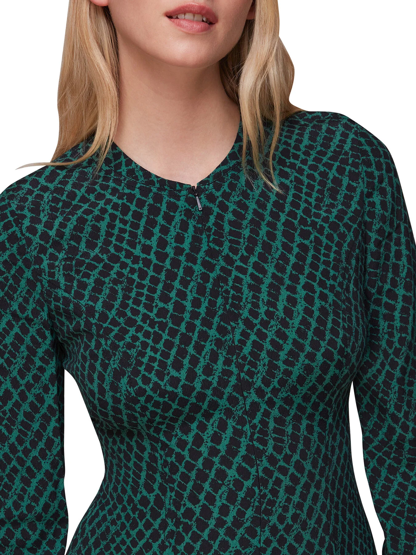 Brushed Geo Print Midi Dress - Image 4
