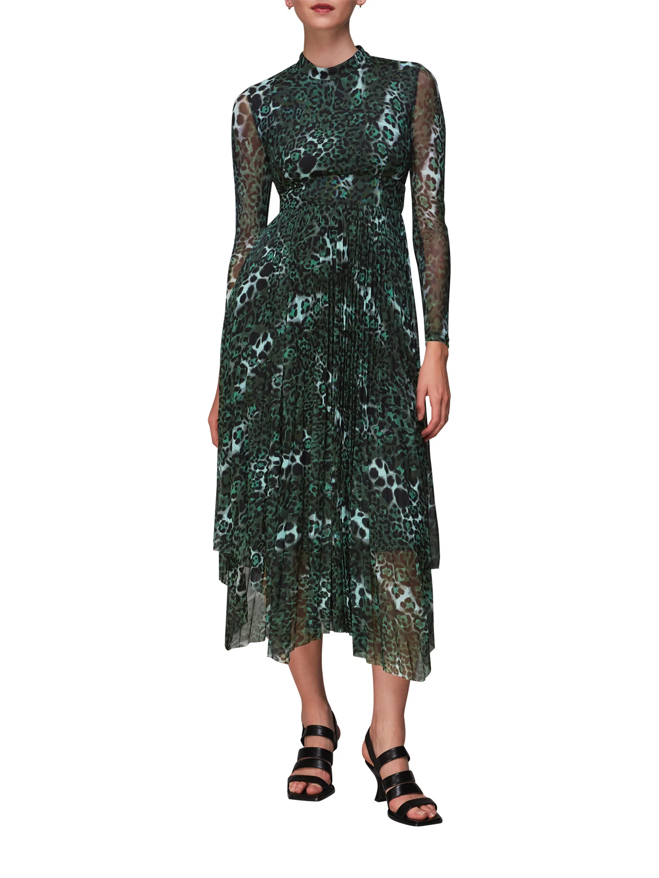Night Cat Pleated Mesh Dress - Image 2