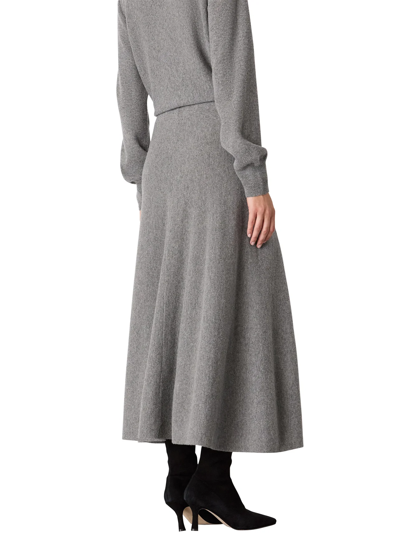 Knitted Midi Skirt Grey - Image 3