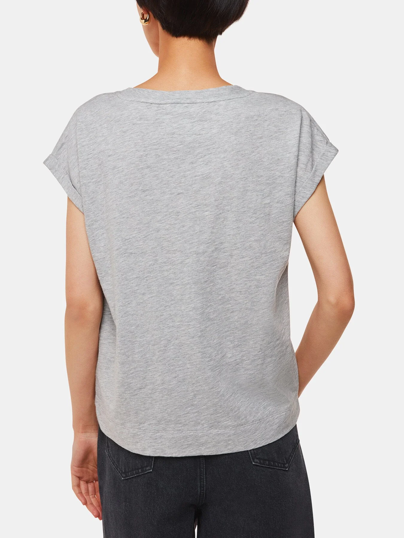 Willa V-Neck Cap Sleeve Tee - Image 3