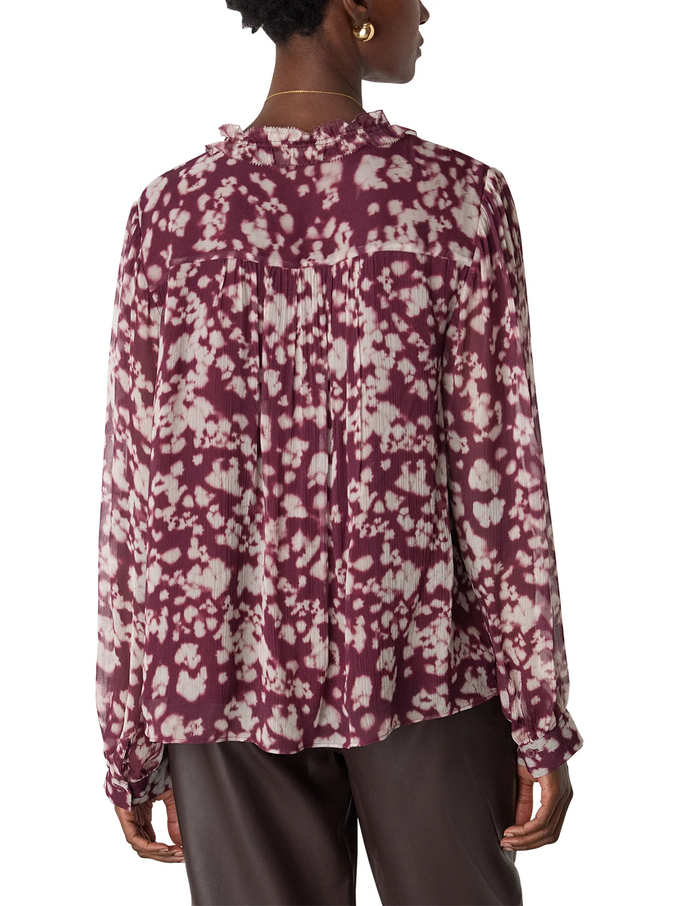 Inky Floral Long Sleeve Blouse Multi - Image 4