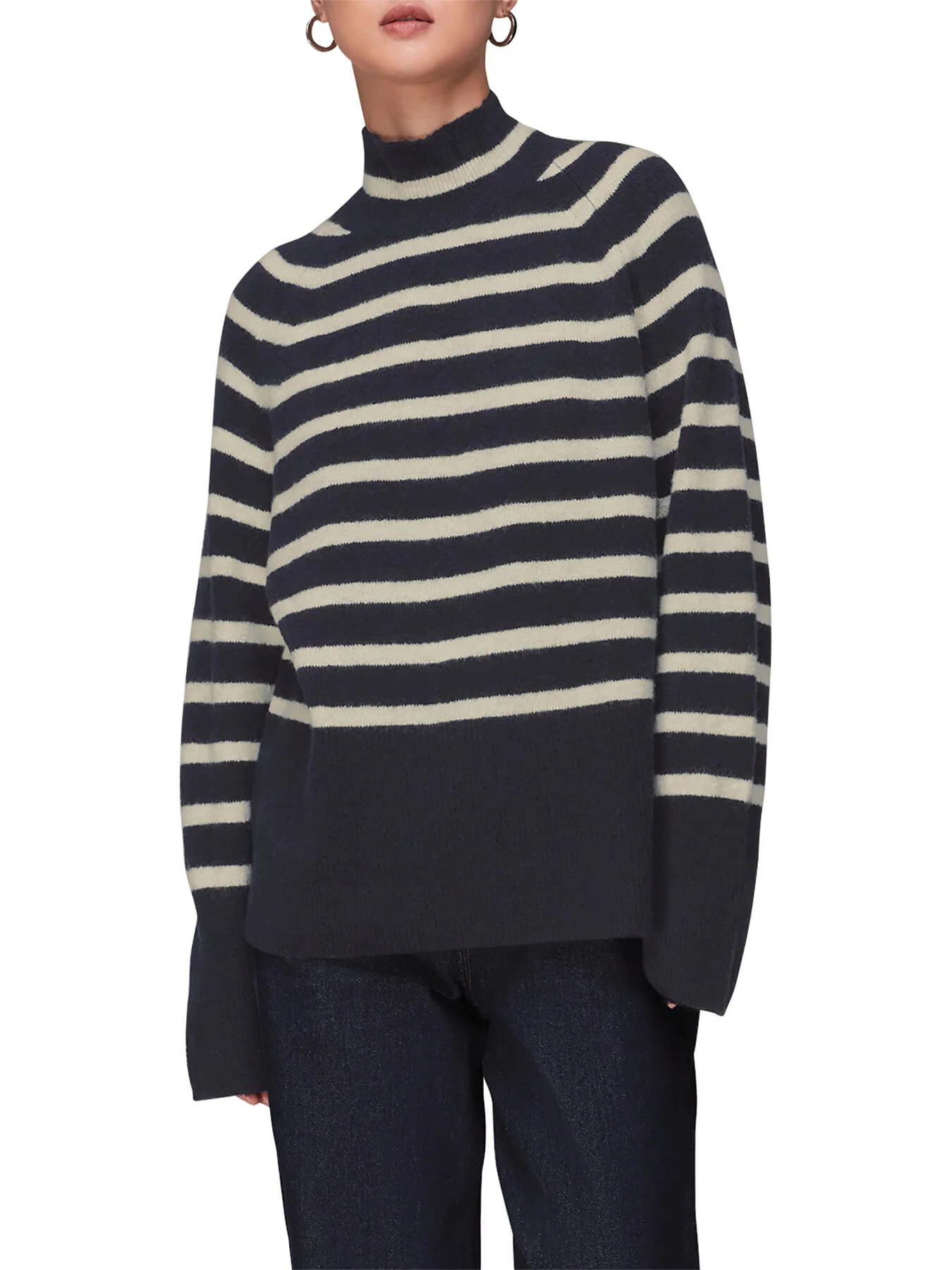 Stripe Funnel Neck Jumper - Image 2