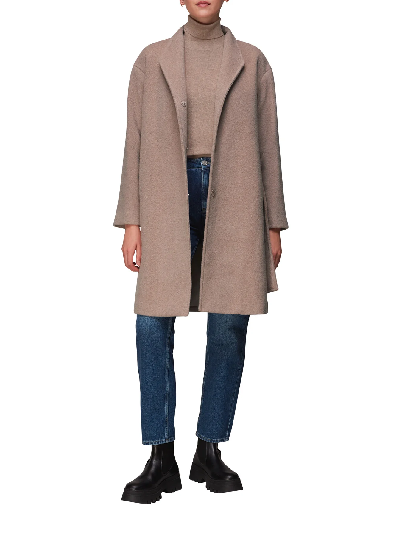 Clara Funnel Neck Wool Coat - Image 2