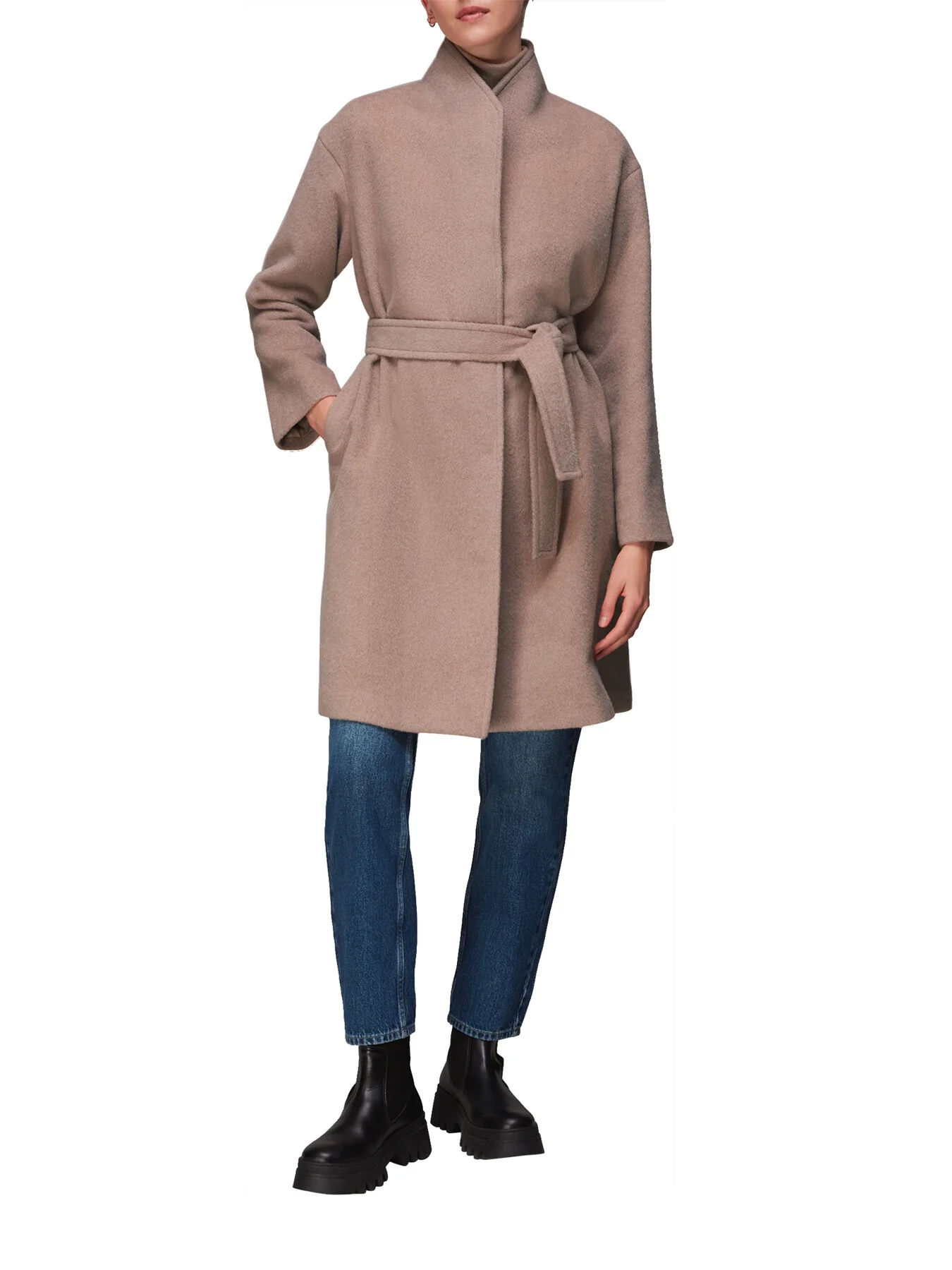 Clara Funnel Neck Wool Coat - Image 4