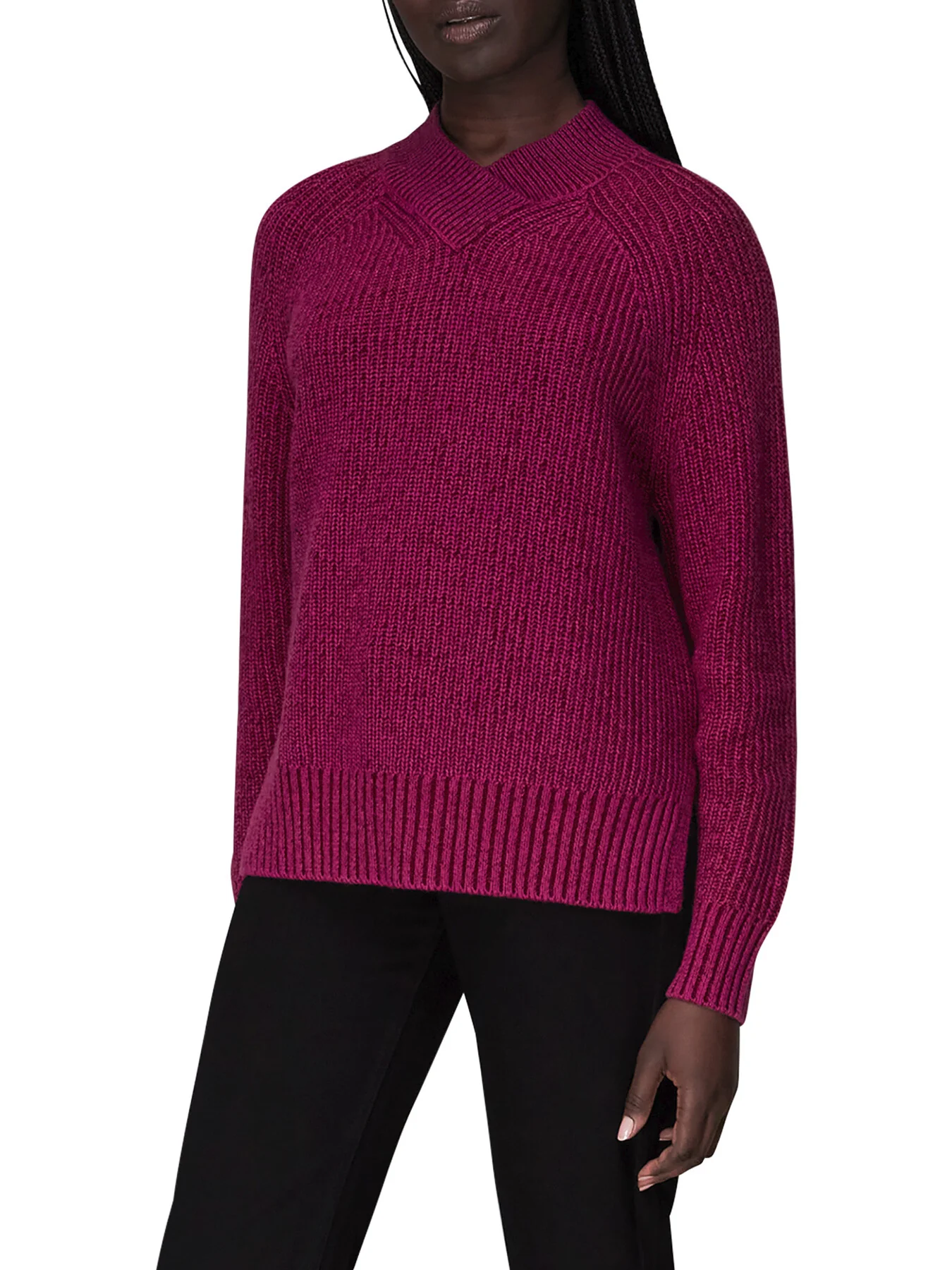 Plated Rib V Neck Jumper - Image 2