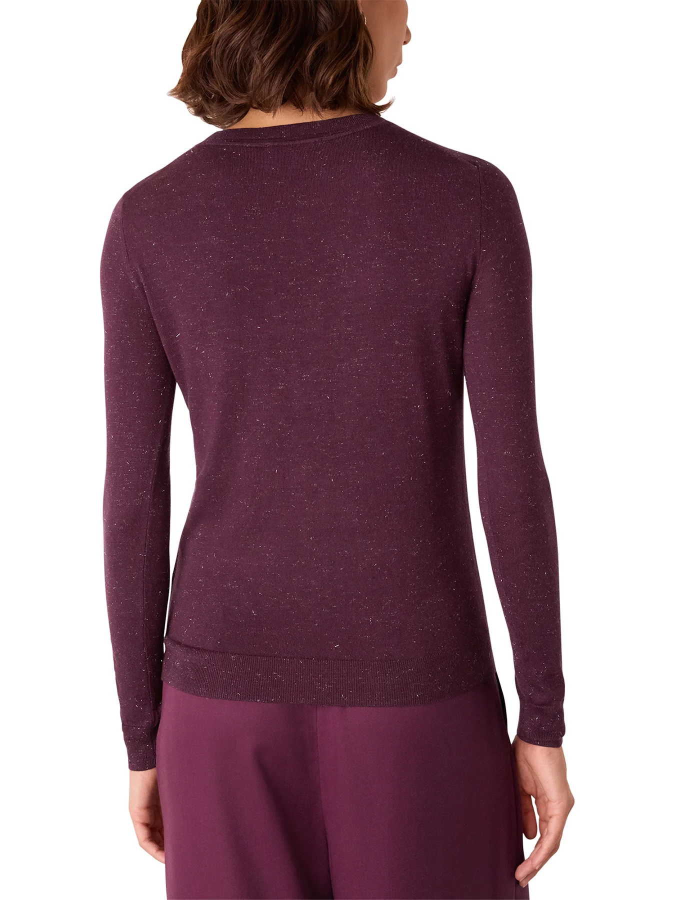 Sparkle Crew Neck Jumper Burgundy - Image 3