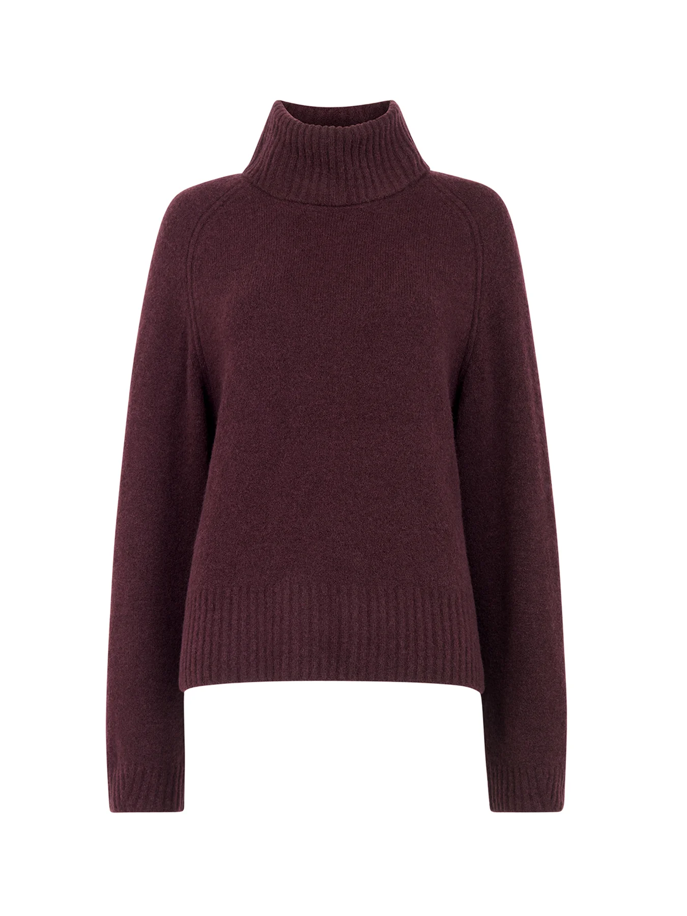 Roll Neck Wool Mix Jumper Red