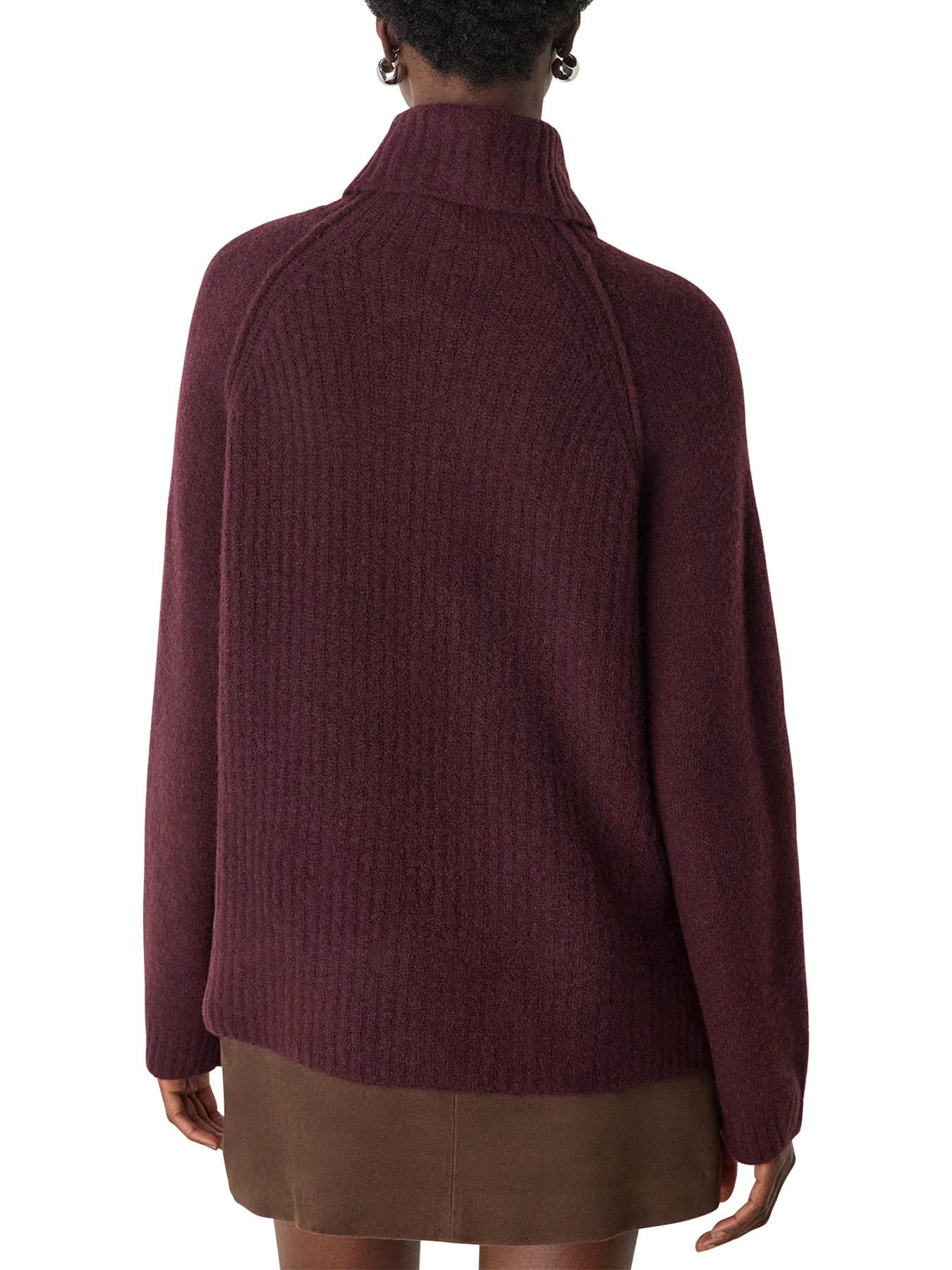 Roll Neck Wool Mix Jumper Red - Image 3