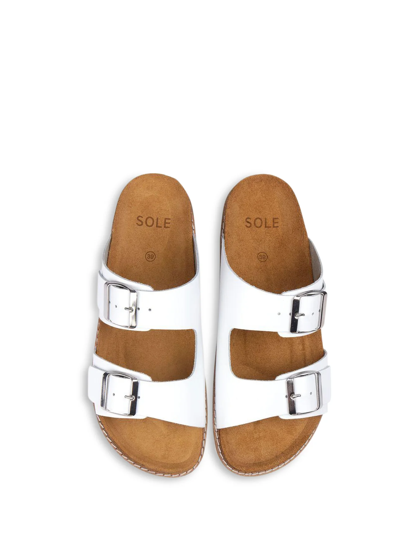 Gerti Footbed Sandals White - Image 3
