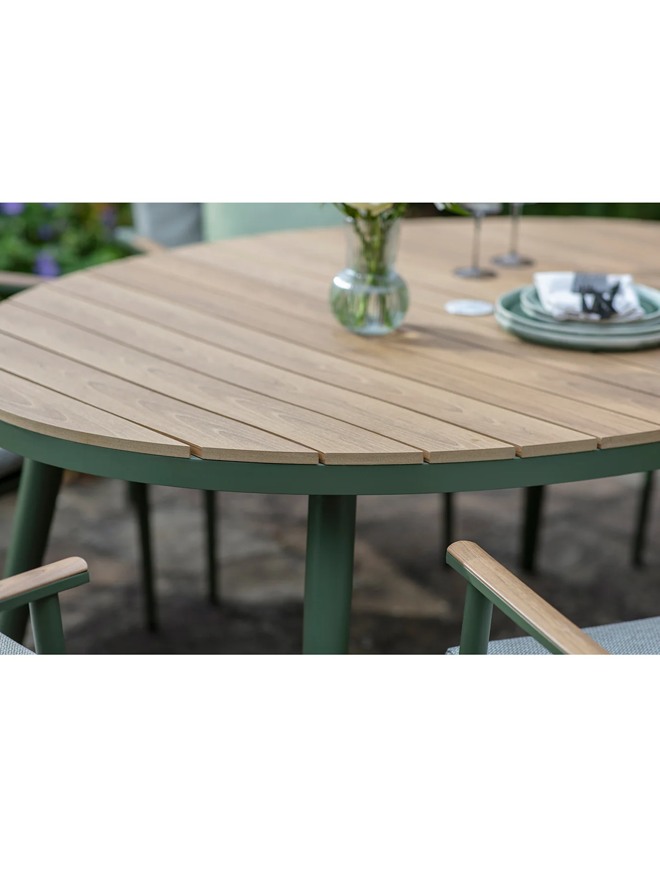 Wisley 6-Seater Garden Dining Set Sage - Image 5