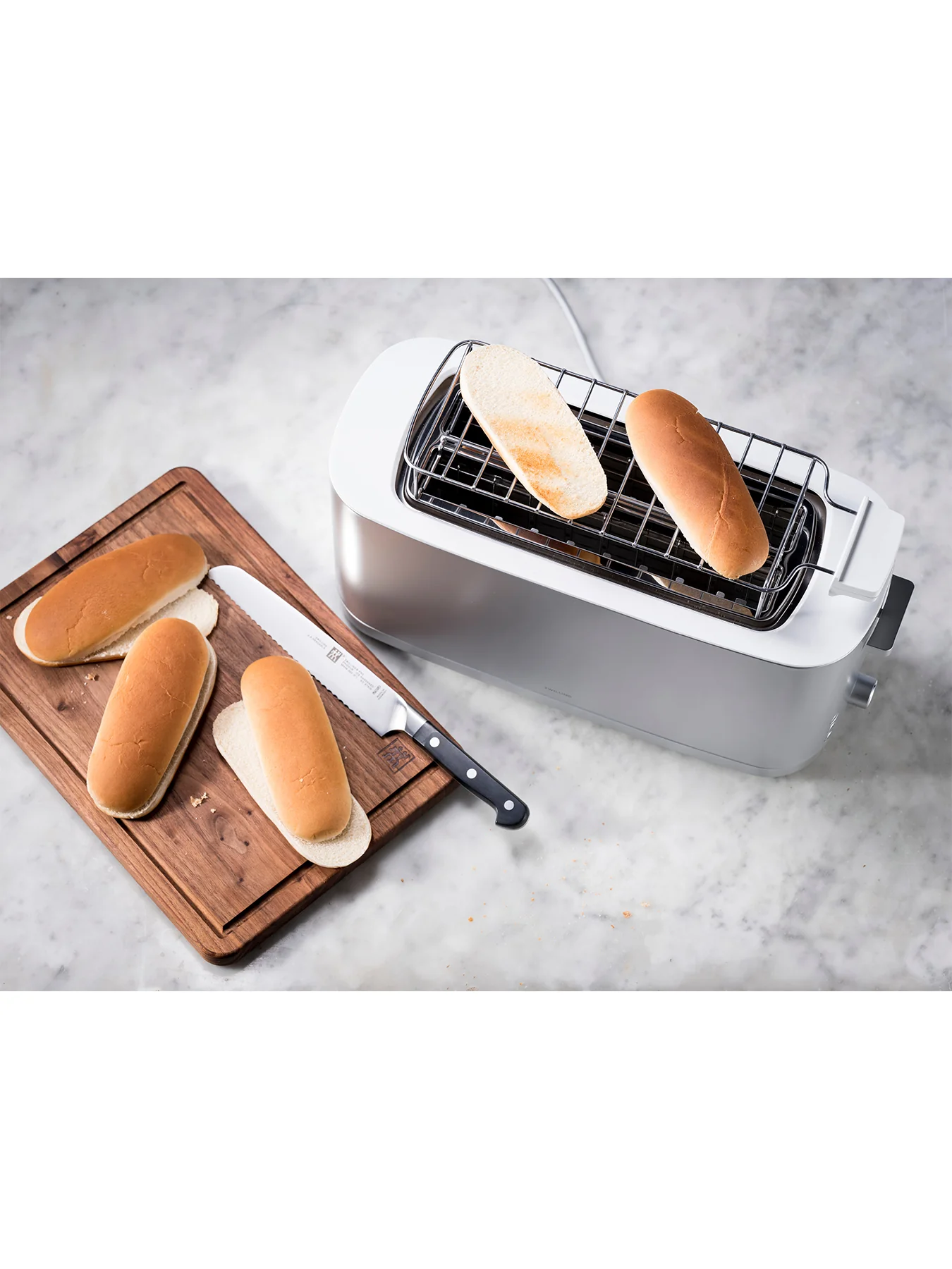 4 Slice Toaster with Bun Warmer Silver - Image 2